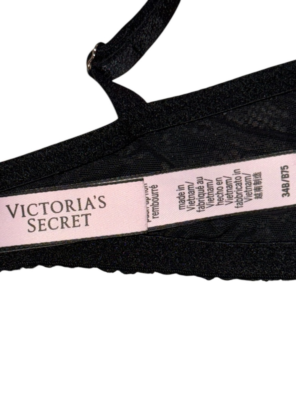Victoria’s Secret Black Lace Bra 34B Underwire Sheer Sexy Lingerie - Picture 4 of 7